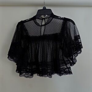Black Lace Lingerie Blouse